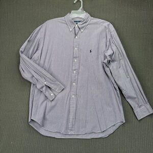 Ralph Lauren Blake XL Button-Down Shirt Purple White Checkered Pattern  Cotton